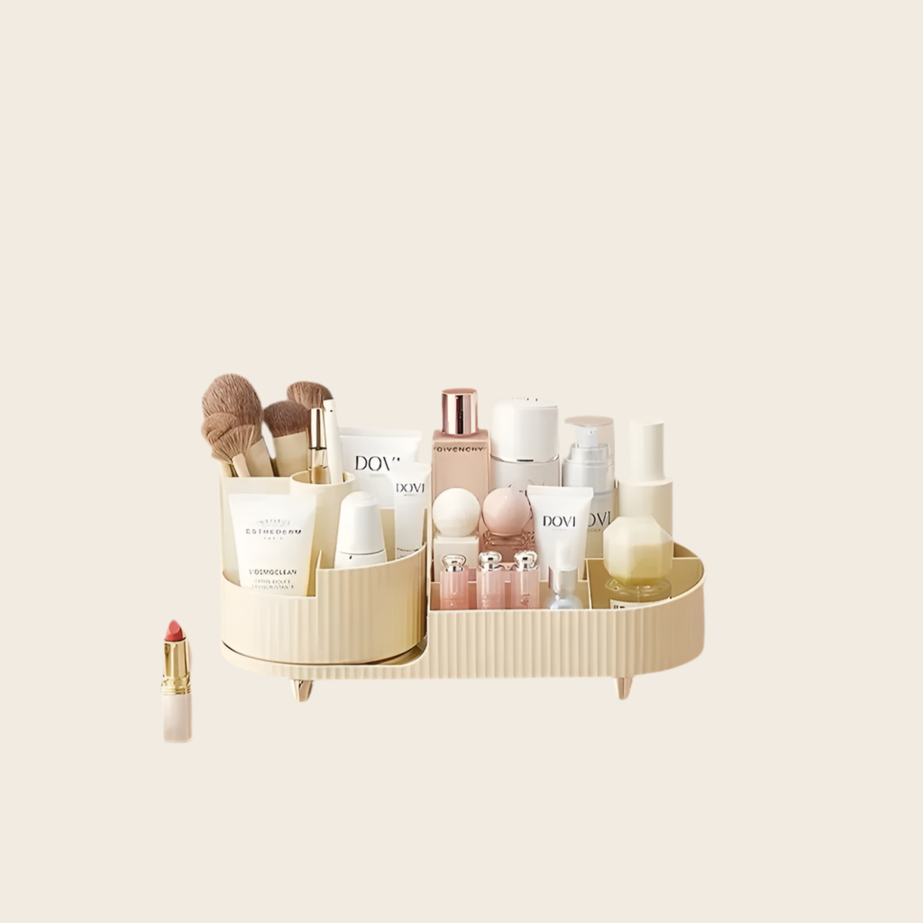 Organizador de Maquillaje 360° Giratorio – Caja 2 en 1 Grande