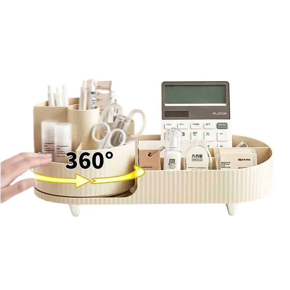 Organizador de Maquillaje 360° Giratorio – Caja 2 en 1 Grande
