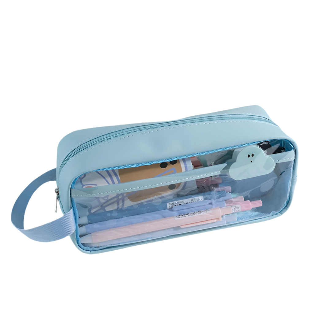 Estuche Transparente Grande – Estilo Kawaii Coreano PVC