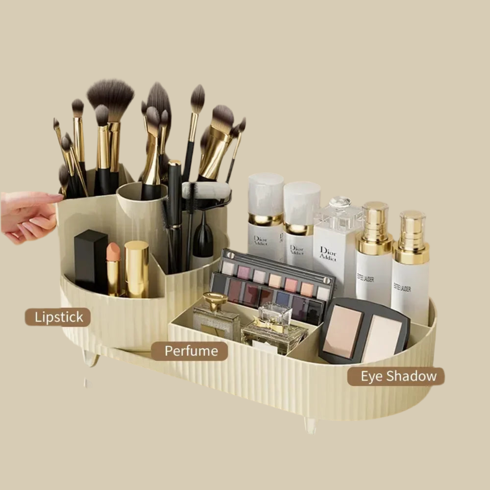 Organizador de Maquillaje 360° Giratorio – Caja 2 en 1 Grande