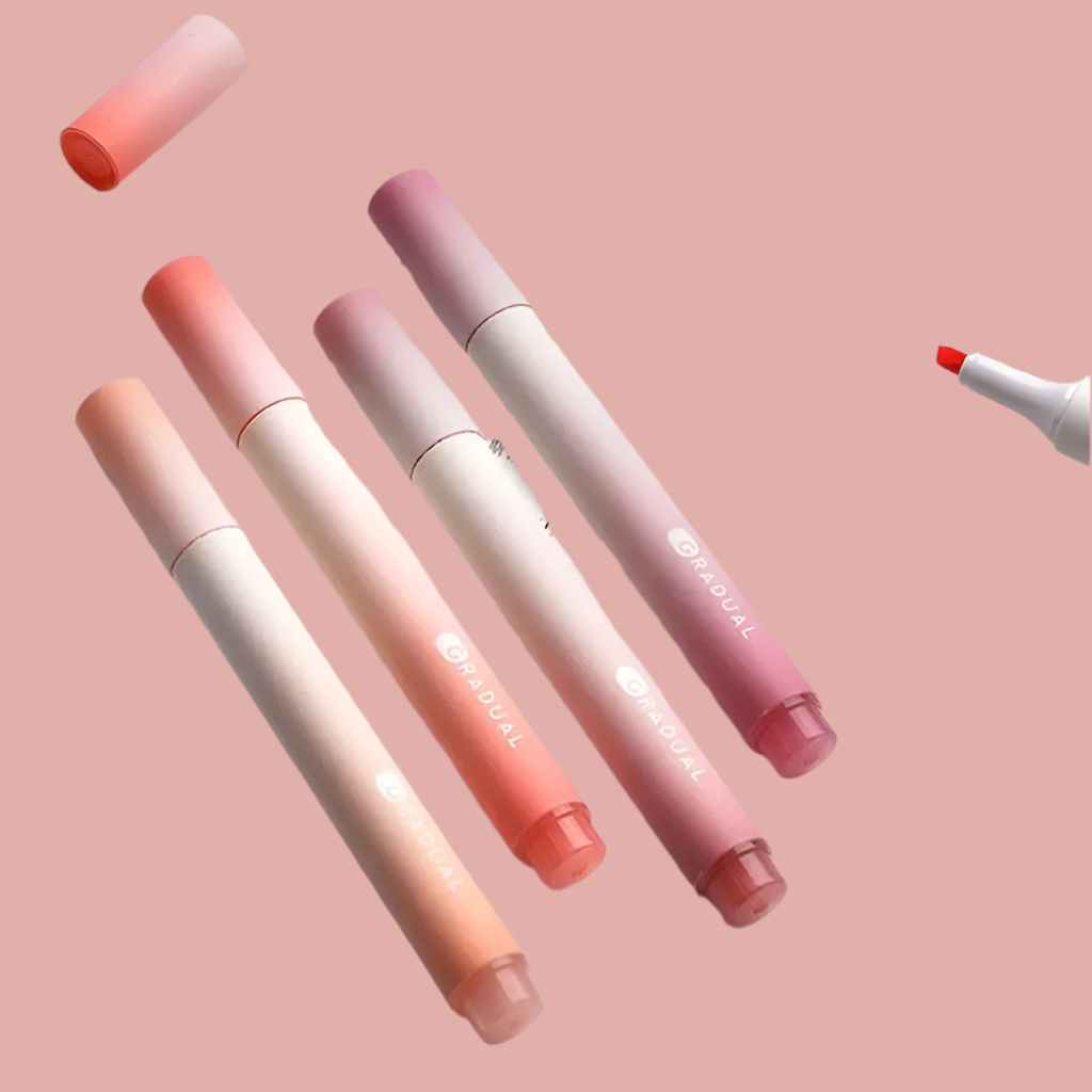 Set de 4 Rotuladores Pastel Kawaii - Colores Suaves y Bonitos