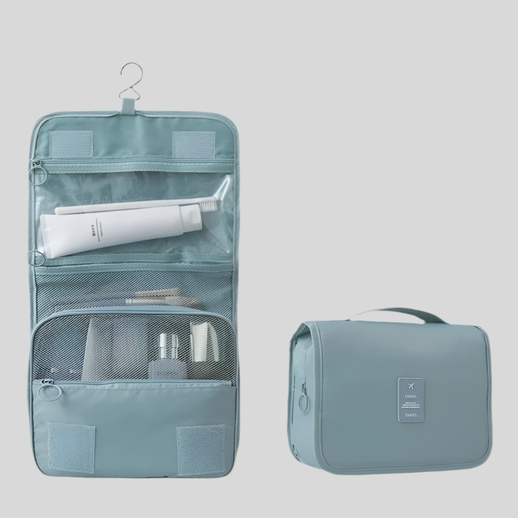 Neceser de Viaje Impermeable con Gancho | Organizador de Maquillaje y Artículos de Aseo