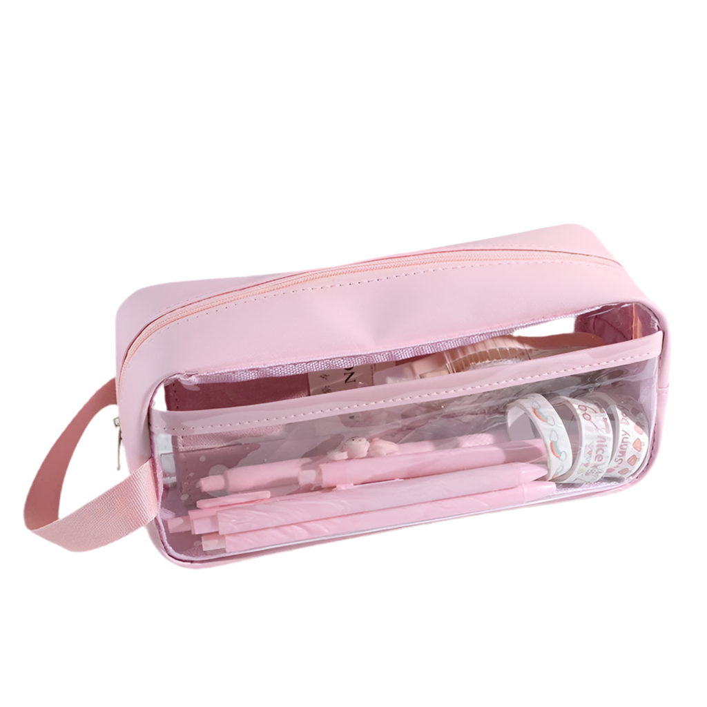 Estuche Transparente Grande – Estilo Kawaii Coreano PVC