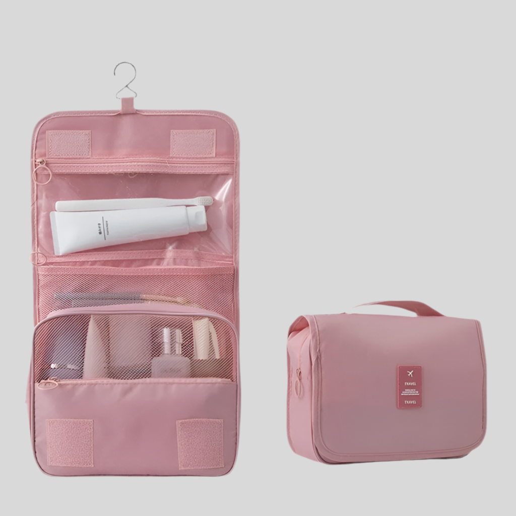 Neceser de Viaje Impermeable con Gancho | Organizador de Maquillaje y Artículos de Aseo