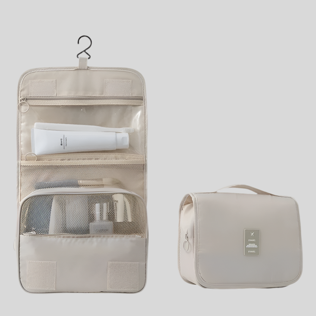Neceser de Viaje Impermeable con Gancho | Organizador de Maquillaje y Artículos de Aseo