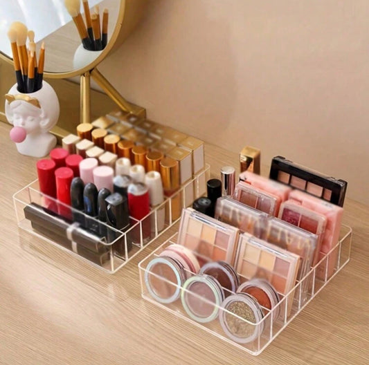 Organizador de Maquillaje Acrílico – Transparente y Elegante