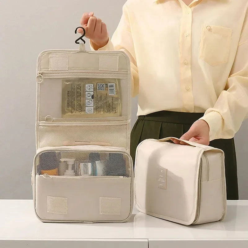 Neceser de Viaje Impermeable con Gancho | Organizador de Maquillaje y Artículos de Aseo