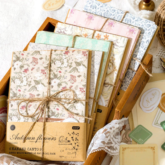 Set de 40 Papeles Decorativos Aesthetic – Scrapbooking & DIY