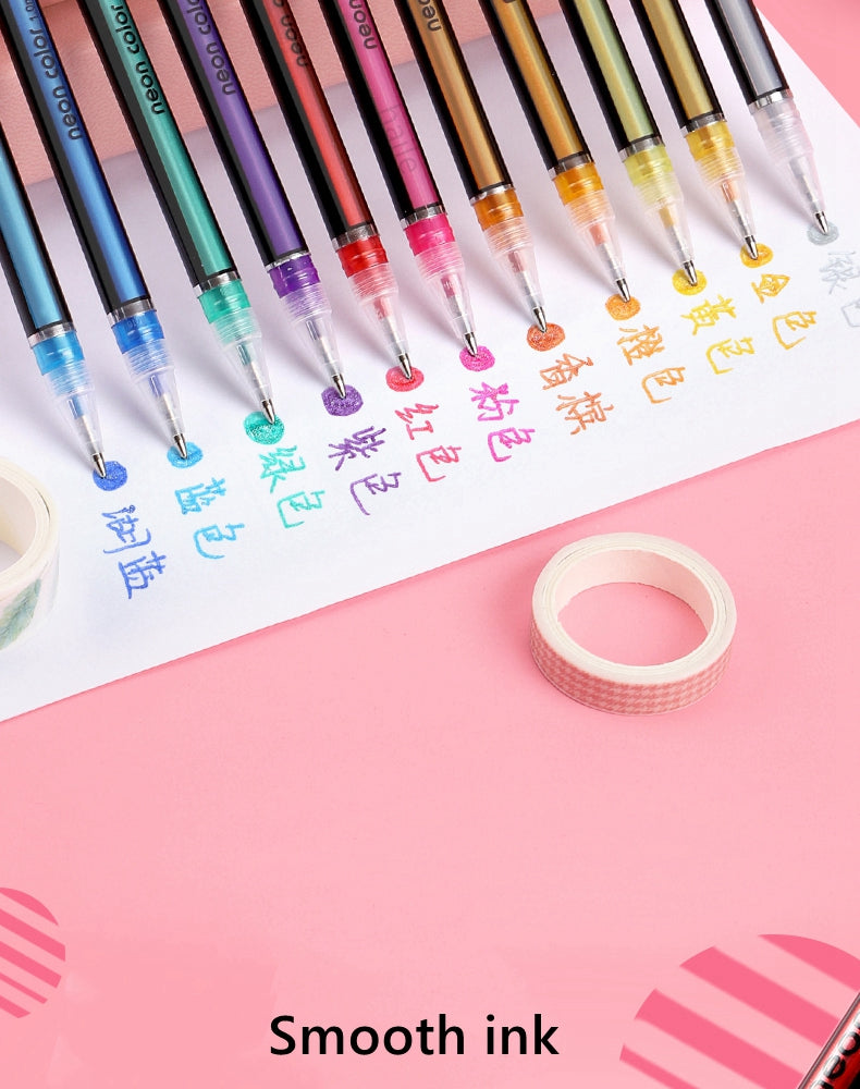 Set de Bolígrafos Gel Metálicos y Brillantes – 12 o 24 Piezas