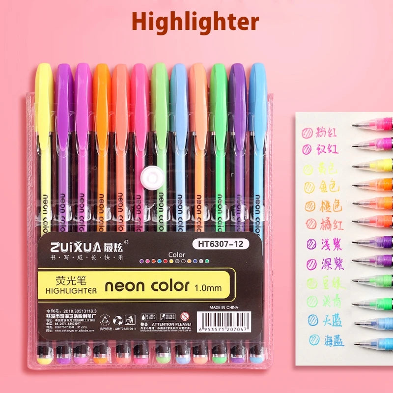 Set de Bolígrafos Gel Metálicos y Brillantes – 12 o 24 Piezas