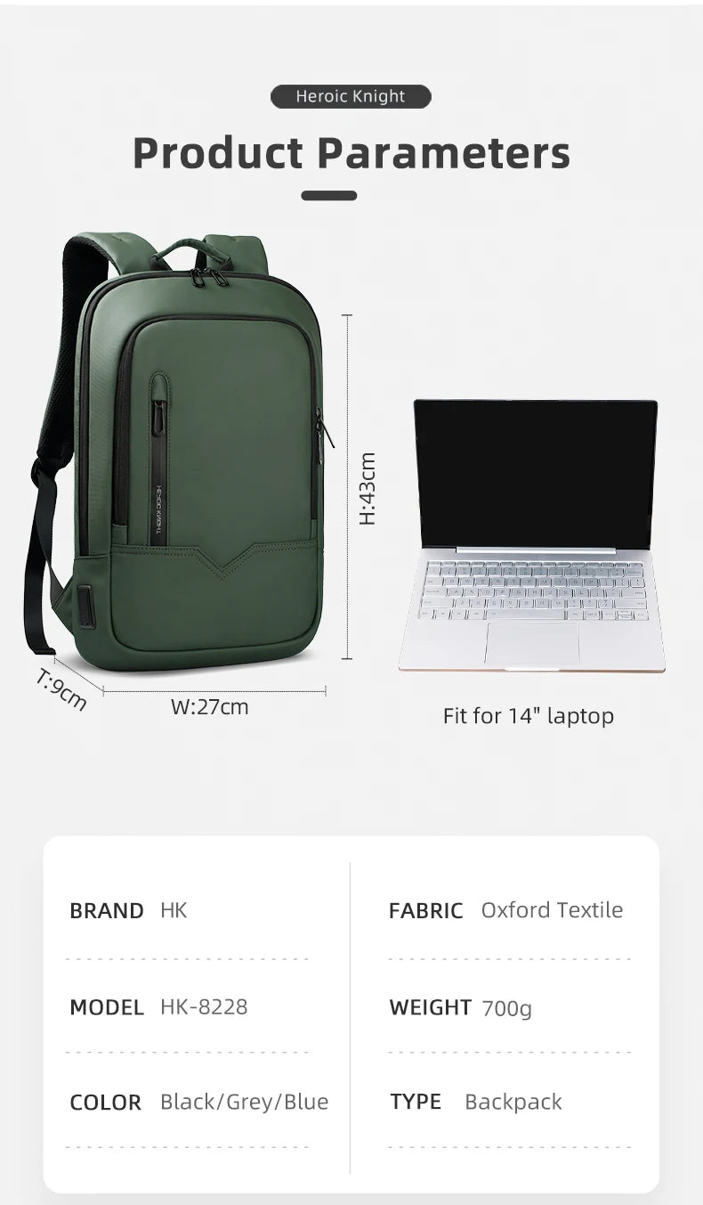 Mochila Business Heroic Knight – Slim, Impermeable y Moderna