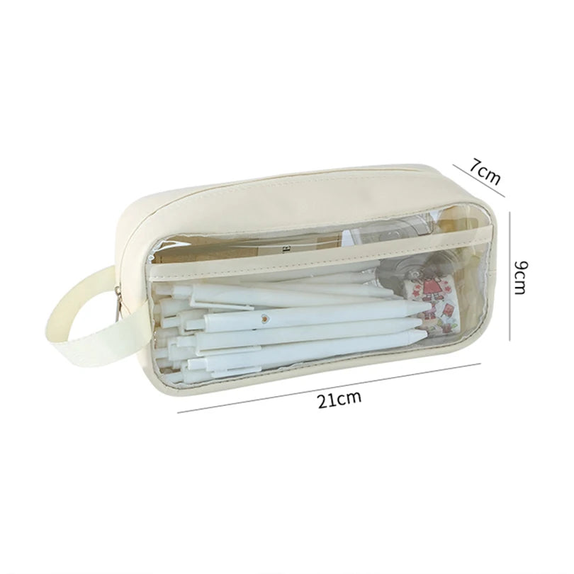 Estuche Transparente Grande – Estilo Kawaii Coreano PVC