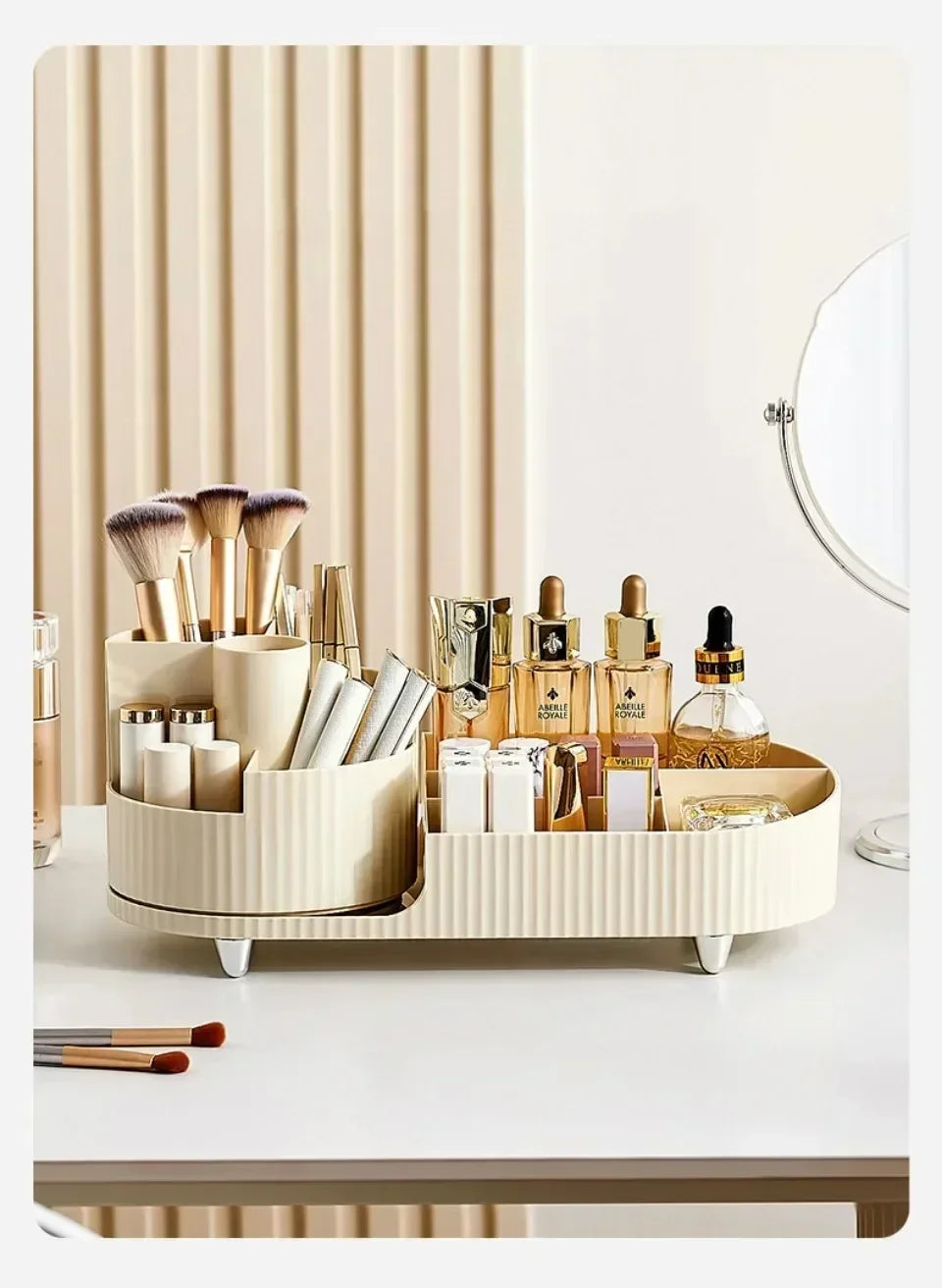 Organizador de Maquillaje 360° Giratorio – Caja 2 en 1 Grande