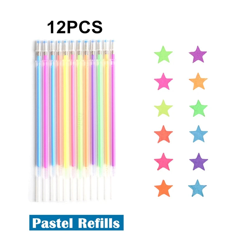 Set de Bolígrafos Gel Metálicos y Brillantes – 12 o 24 Piezas