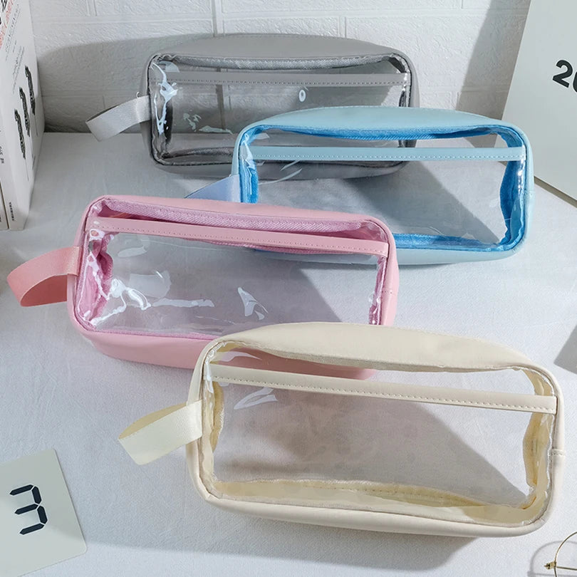 Estuche Transparente Grande – Estilo Kawaii Coreano PVC
