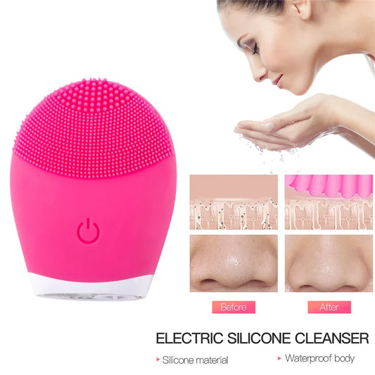 Cepillo Facial Sónico – Silicona Impermeable y Exfoliante