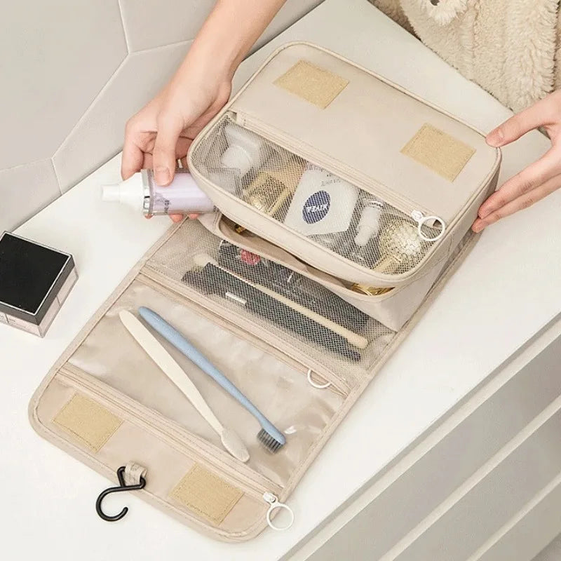 Neceser de Viaje Impermeable con Gancho | Organizador de Maquillaje y Artículos de Aseo