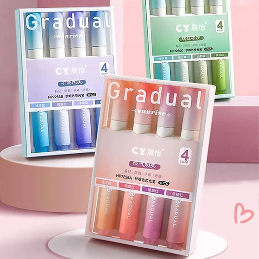 Set de 4 Rotuladores Pastel Kawaii - Colores Suaves y Bonitos