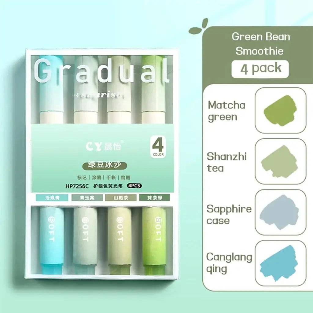 Set de 4 Rotuladores Pastel Kawaii - Colores Suaves y Bonitos