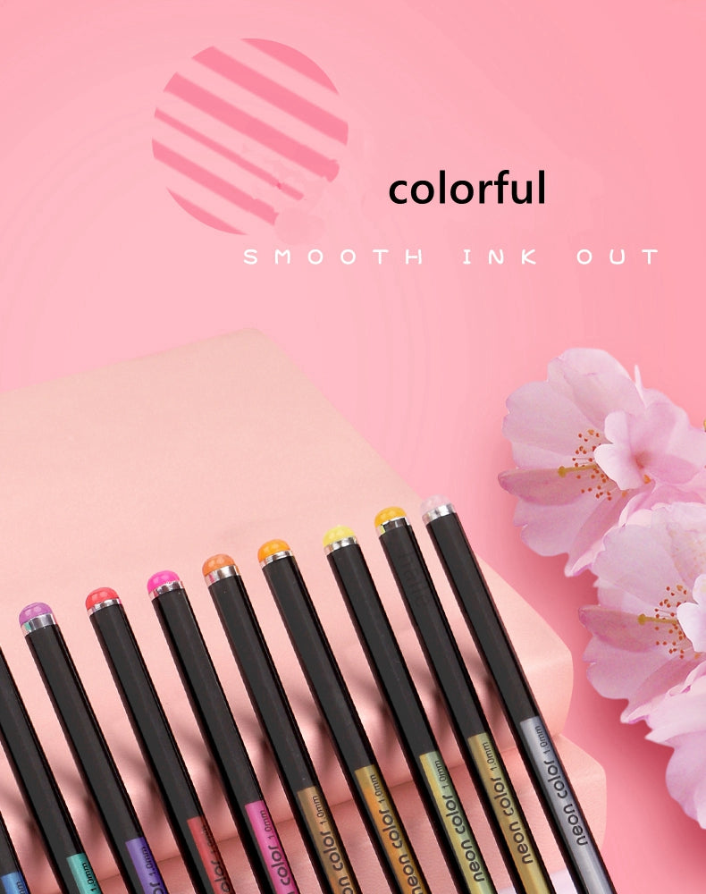 Set de Bolígrafos Gel Metálicos y Brillantes – 12 o 24 Piezas