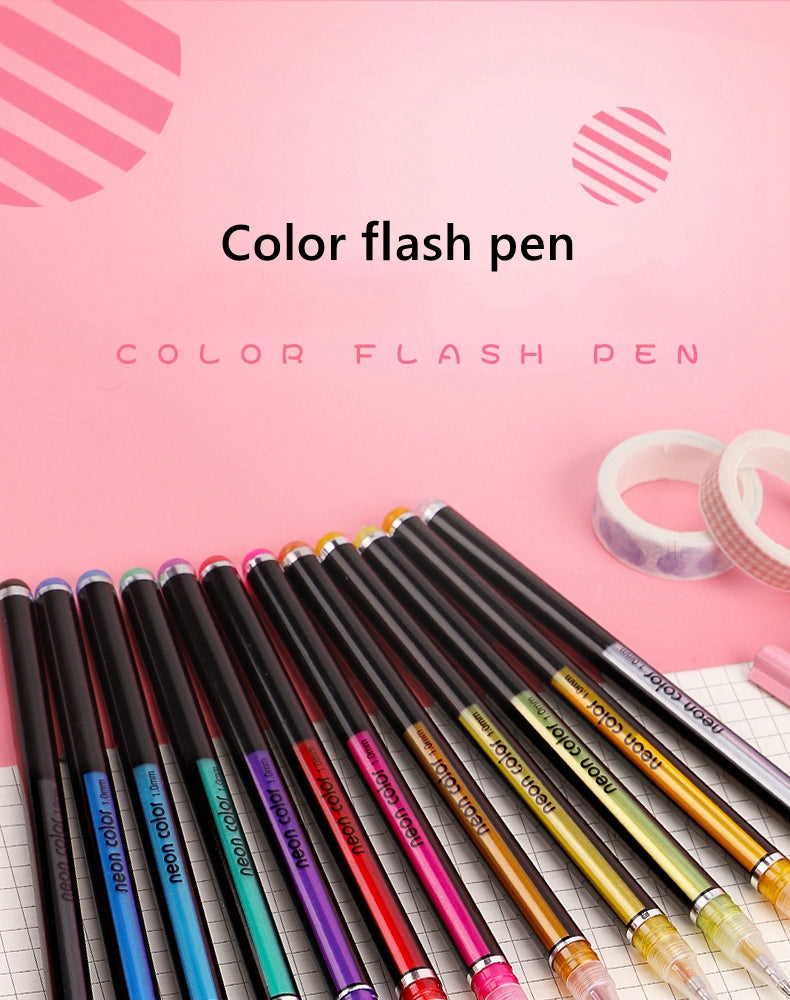 Set de Bolígrafos Gel Metálicos y Brillantes – 12 o 24 Piezas