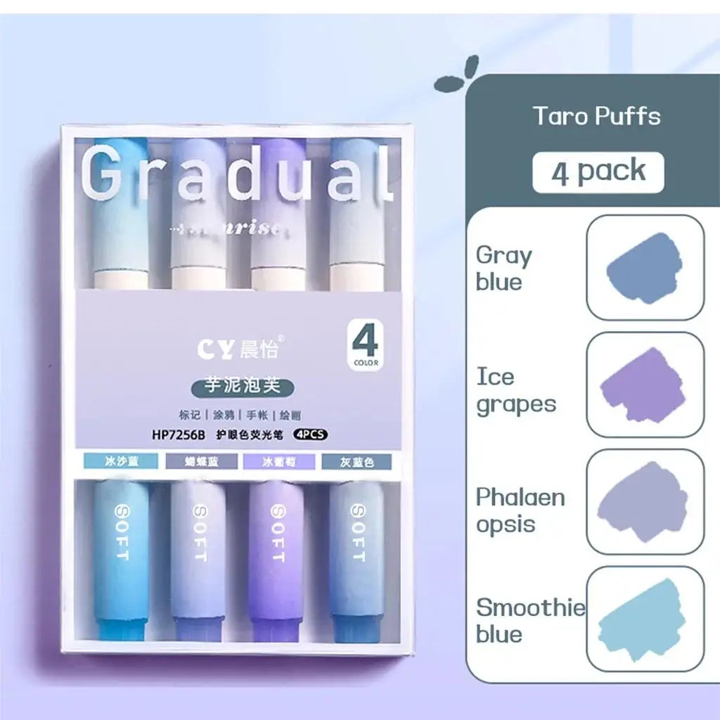 Set de 4 Rotuladores Pastel Kawaii - Colores Suaves y Bonitos