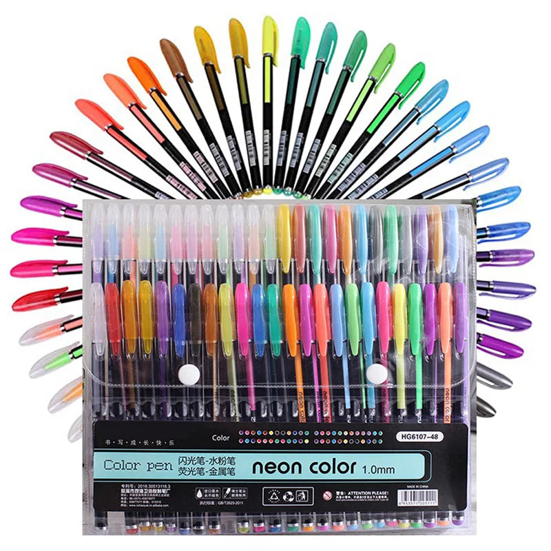 Set de Bolígrafos Gel Metálicos y Brillantes – 12 o 24 Piezas