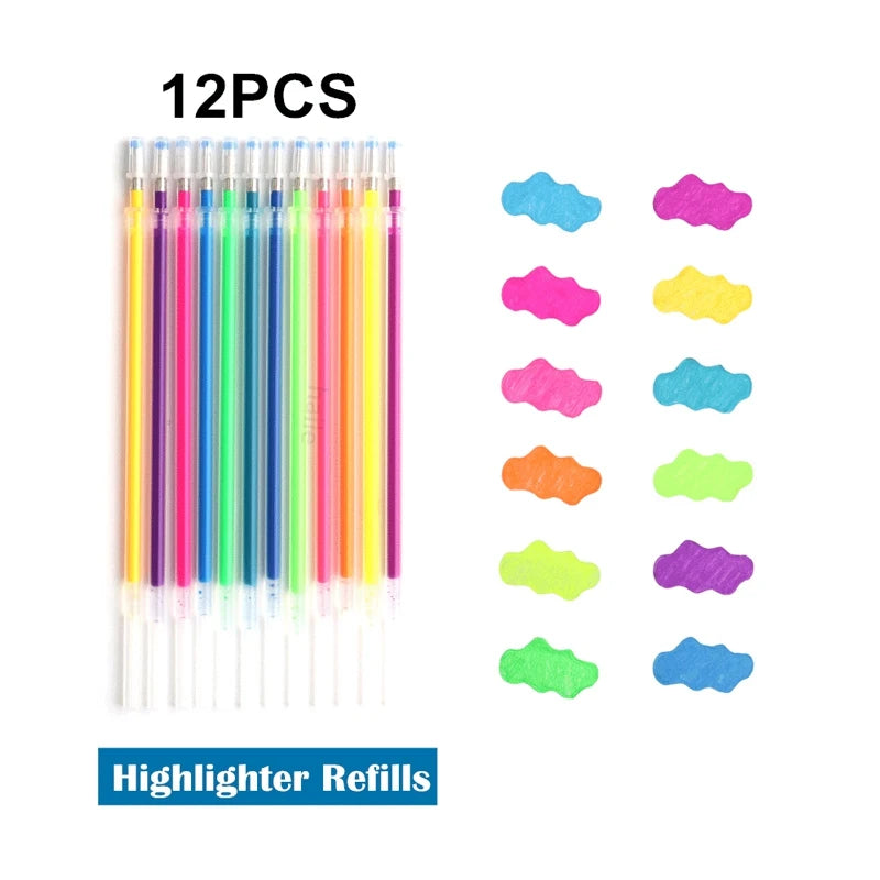 Set de Bolígrafos Gel Metálicos y Brillantes – 12 o 24 Piezas