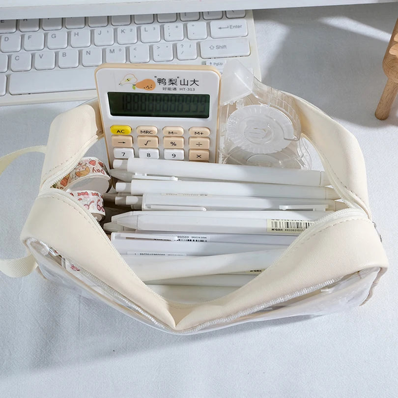 Estuche Transparente Grande – Estilo Kawaii Coreano PVC